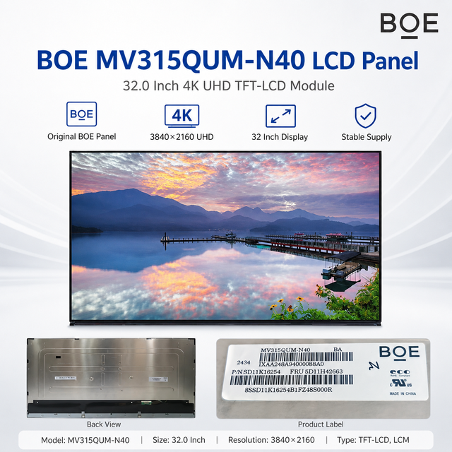 BOE 31.5 Inch Ips Tft Lcd Display Module With Lvds Interface 3840*2160 High Resolution MV315QUM-N40 Lcd Modules