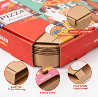 Boîtes à pizza avec logo 18 pouces 35 cm en carton ondulé pour frites et hamburgers, emballage personnalisé en papier kraft, vente en gros Eco7 12 14 15