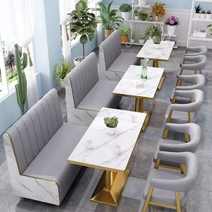 Giá rẻ nhà hàng đồ nội thất nóng bán ánh sáng sang trọng ăn uống đồ nội thất cafe bảng và ghế tráng miệng nhà hàng sofa Booth - Product Image 6