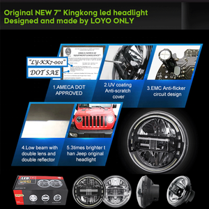 Projecteur de phare à LED <span class=keywords><strong>blanc</strong></span> DOT 7 pouces Halo High/Low Beam Pama Lens Phare pour <span class=keywords><strong>Jeep</strong></span> <span class=keywords><strong>Wrangler</strong></span> JK <span class=keywords><strong>2</strong></span>/4 Doors 6000K Color 12V - Product Image 6