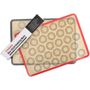 Vente chaude 42*29.5 Macaron Silicone Tapis De Cuisson Personnalisé Réutilisable De Qualité Alimentaire Cuisine Four Doublures Spatule Moules Cuisson Pâtisserie