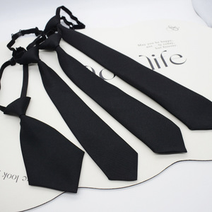 <span class=keywords><strong>Cravate</strong></span> hommes style preppy noir grain fin étudiant sans noeud uniforme scolaire accessoires vêtements d'affaires décontractés - Product Image 3