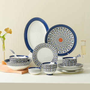 Peralatan makan 28 kepala, Set tulang keramik Kenoli gaya Eropa kreatif, sendok sup makanan Barat ruang makan rumah - Product Image 1