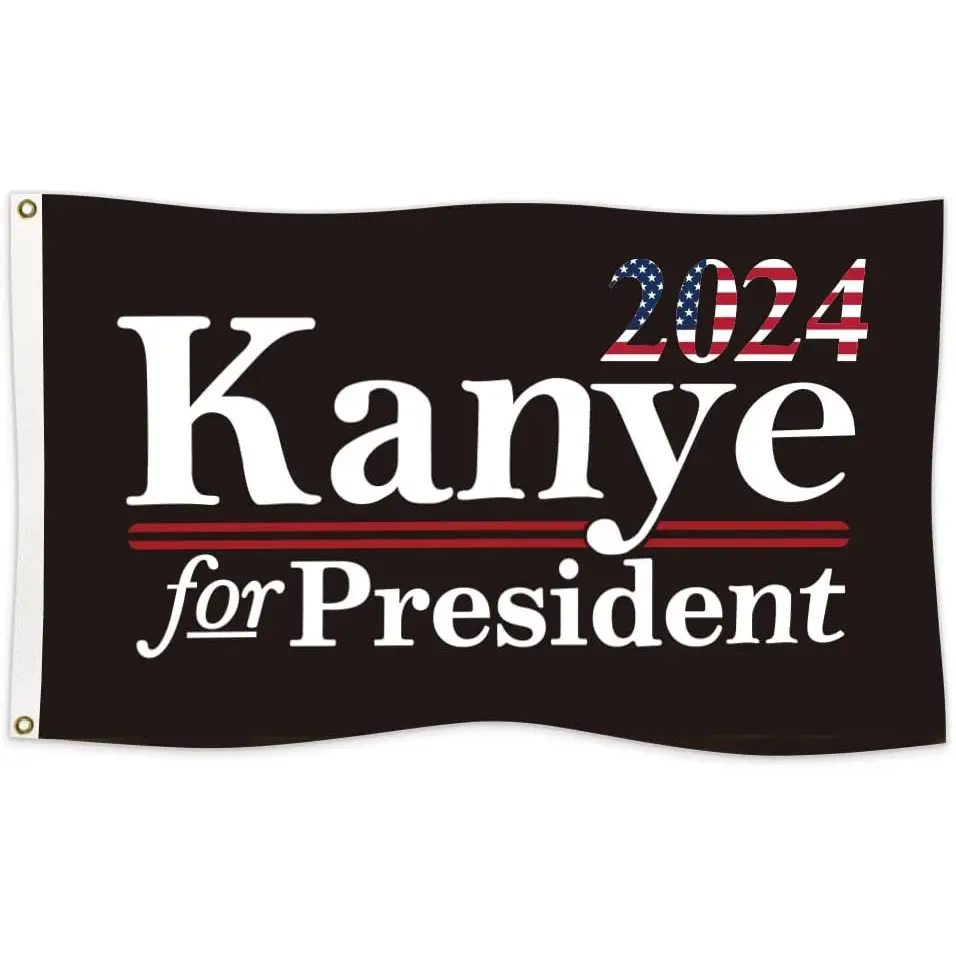 Süblimasyon ürün fabrika doğrudan satış ucuz özel herhangi bir logo üreticisi nokta Kanye 2024 bayrak dijital baskı