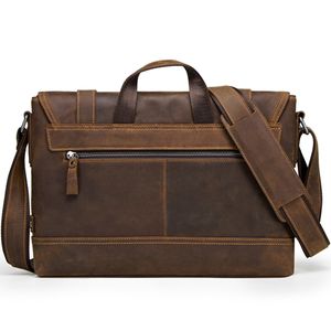 Serviette en cuir véritable pour hommes, mallette de luxe en cuir de cheval fou, cartable pour ordinateur portable, sac souple de 12 pouces, livraison directe - Product Image 3