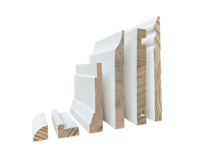 Moulures en bois de pin imperméables, prêtes à peindre, blanches, 5-1/4 po. H X 9/16 po. Plinthe W