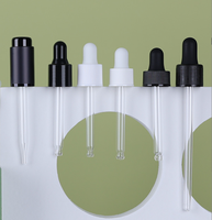 Capuchon compte-gouttes en caoutchouc et plastique pour pipette, couvercles jetables pour bouteilles en verre blanc noir avec pipette en caoutchouc