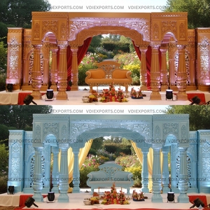 Mandap de Boda Tradicional Tallado a Mano, de Lujo, en FRP, Estilo Maharaja Real, para Bodas Indias en Destinos Turísticos, Personalizable - Product Image 1