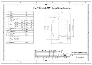 TY-9068-A1-MM Grande abertura 2.1mm lente <span class=keywords><strong>Fisheye</strong></span> panorâmica com 13 milímetros TTL e 6G impermeável resolução 2MP - Product Image 4