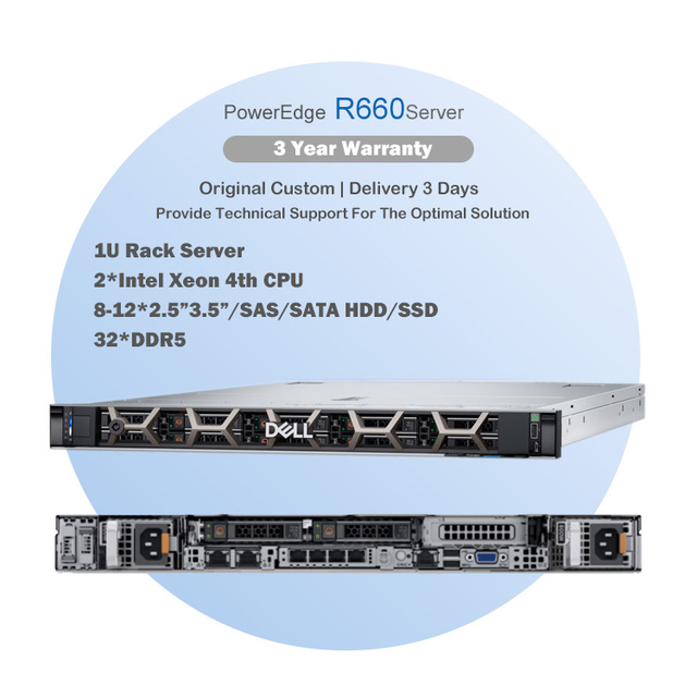 Hot Sale Original Intel X86 Cpu DDR4 Dells EMC PowerEdge R640 R650 R650XS R660 R660XS 1U Rack Server for Sale