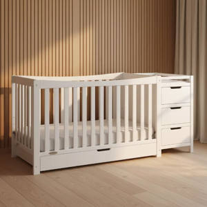 Multifunction 3-in-1 Modern Wooden Baby Cot Bed & Cabinet for Bedroom and Living Room - Product Image 4