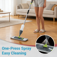 Vadrouille pulvérisatrice en gros avec bouteille rechargeable, pédale de déclenchement, et tampon en microfibre pour le nettoyage des sols domestiques