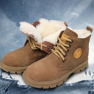 Men's Winter Snow Boots Thickened <b>Wool</b> Lined Warm Anti-Slip Work Boot For Outdoor Use Earthy <b>Yellow</b> Size 42 - Product Image 2