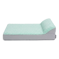 Coussin orthopédique pour chien Yang Yang Pet Cooling Dot en tissu minky vert menthe rectangulaire