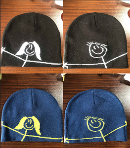 Nuovo 100% acrilico berretto teschio berretto lavorato a maglia solido berretto Jacquard Logo uomo berretto lavorato a maglia berretto orologio personalizzato
