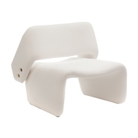 Fauteuil simple au design nordique moderne et minimaliste, en velours bouclé, pour petit appartement, chambre à coucher, salon