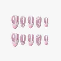 Uñas Acrílicas de Lujo Personalizadas al por Mayor, Uñas Postizas Artificiales de Alta Calidad, Diseño de Mariposa con Punta Francesa Stiletto