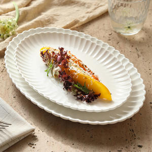 Оптовая продажа: Новая овальная тарелка из фарфора для рыбных блюд, безопасная для микроволновой печи, современный дизайн для дома и ресторанов, западный стиль - Product Image 2