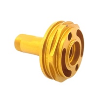 Piston en aluminium usiné CNC, anodisé or, pour cylindre pneumatique, pièces usinées de précision sur mesure