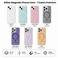 Coque de téléphone magnétique à paillettes anti-rayures de 1,5 mm avec dos rigide et bords souples pour iPhone 16 15 – Protection quotidienne en gros