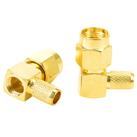 Conector SMA Macho de Ángulo Recto de 90 Grados, Conector Coaxial RF para Cable de Antena RG58, RG174, RG316, LMR195, LMR200, LMR240