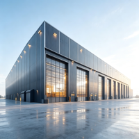 Almacén de Estructura de Acero - Edificio Industrial Metálico con Almacenamiento en Estructura de Acero Galvanizado