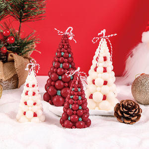 3D Bubble Christmas Tree Scented Soy Wax Candle Hand‑crafted Xmas Figurine Candle Holiday <b>Table</b> Home Decor Gift - Product Image 2
