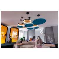 Plafonniers modernes linéaire acoustique suspension abat-jour polyester suspension lustre Led pour bureau salle à manger