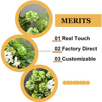 Boules de fleurs d'hortensia modernes en soie de haute qualité, faites à la main, durables, blanc et vert, design irrégulier, pour centre de table de mariage