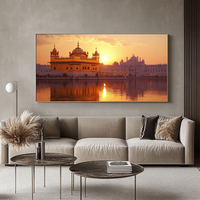 Grandes impressions sur toile Poster sikh spirituel Paysage Temple d'or Peintures indiennes et Arts muraux