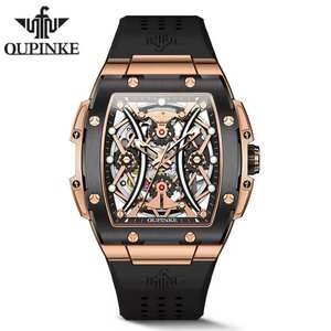 Top Brand OUPINKE 3215 Fashion Man Mechanical <b>Watch</b> Waterproof Square <b>Watches</b> <b>for</b> <b>Men</b> <b>Skeleton</b> Automatic Casual Man's <b>Watch</b> 2025 - Product Image 6