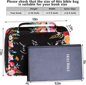 Échantillon gratuit : Étui de transport pour Bible pour femme, fabriqué en usine : Grande housse de protection pour Bible avec poignée robuste - Product Image 2