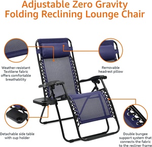 Viaggio per il tempo libero a gravità Zero peso leggero campeggio <span class=keywords><strong>giardino</strong></span> spiaggia reclinabile sedie a sdraio per eventi di noleggio con canop - Product Image 4