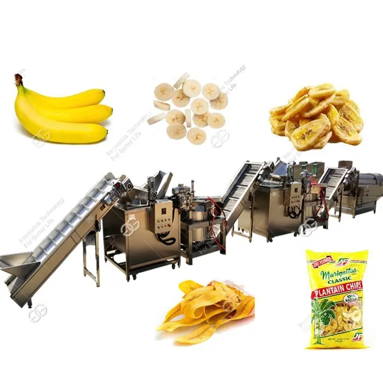 Fritadeira Automática completa Linha de Produção Filipinas Banana Chips de Banana Máquina De Fritar Batatas Fritas Que Faz Máquinas