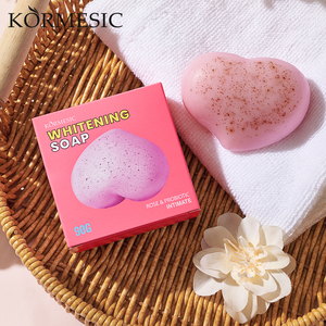 <span class=keywords><strong>Savon</strong></span> éclaircissant et blanchissant KORMESIC 90g en gros, biologique, en forme de cœur, pêche, vitamine C, collagène, rose, probiotique, pour femmes - Product Image 2