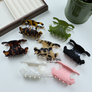 Pinces à <span class=keywords><strong>cheveux</strong></span> personnalisées en acétate, taille moyenne, motif écaille de tortue, pinces rétro léopard, pinces coréennes - Product Image 1