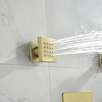Colonne de douche en laiton finition or blushed de luxe dissimulée robinet de salle de bain thermostatique pluie corps Massage bain douche mélangeur