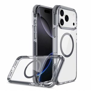 เคสโทรศัพท์มือถือดีไซน์ใหม่ปี 2025 วัสดุ TPE กันกระแทก ฝาหลังใส PC พร้อมแม่เหล็ก ป้องกันการเหลือง สำหรับ iPhone 17 Pro Max - Product Image 1