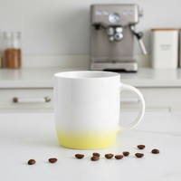Vente en gros de tasses en céramique givrée de 11 oz, couleur dégradée, fond coloré, style luxe léger, vierges pour sublimation, compatibles lave-vaisselle et micro-ondes