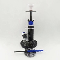Set Hookah Shisha Aluminium Berkualitas Tinggi dengan Lapisan Lacquer, Mewah Modern, Narguile Chicha Pipa Air dengan Lampu LED untuk Pesta Lounge