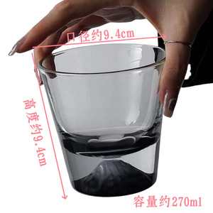 Tazza di vetro di montagna <span class=keywords><strong>Fuji</strong></span> nero profondo Lelyi nel Design creativo di nicchia tazza di caffè di montagna della neve - Product Image 5