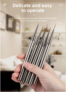 5 pièces Nail Art Liner brosses peint à la <span class=keywords><strong>main</strong></span> brosse acrylique UV Gel couleurs peintures constructeur <span class=keywords><strong>dessin</strong></span> stylo bricolage <span class=keywords><strong>manucure</strong></span> conception accessoires - Product Image 6