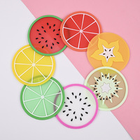 Waterdichte siliconen onderzetter met schattig fruitdesign, antislip drinkmat, bekeronderzetter voor salontafel, keuken, bar, huisdecoratie