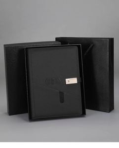 Set de Regalo 2023: Libreta de Cuero PU con Cerradura de Huella Digital, Batería Externa Inalámbrica Recargable y Personalizable - Product Image 3