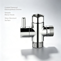 Adaptateur de robinet en laiton argenté pour diviseur d'eau, raccords pour éviers de cuisine et de salle de bain, connexion filetée 1/2 pouce compatible