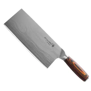 سكين حَفار مقاس 8 بوصات إصدار جديد سكين حَفار وسكين مطبخ مزود بيد خشبية Pakka