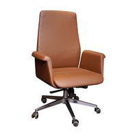 Chaise de bureau exécutive ergonomique en cuir PU, pivotante et réglable, avec accoudoirs, pour la maison et le bureau