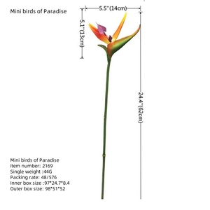 Décoration Caoutchouc simulation série feuilles DIY arrangement floral avec plante verte paysage feuilles Oiseaux de paradis - Product Image 3