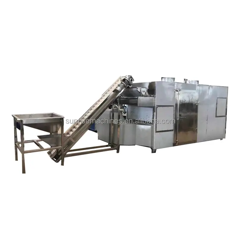 Gas Electric Type Potato Chips Soybean Chili Pepper Hot Air Yam Chain Belt Tunnel Dryer Machine