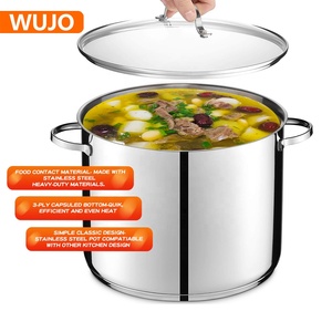 Fabricante 3 uds logotipo personalizado cocina <span class=keywords><strong>grande</strong></span> <span class=keywords><strong>olla</strong></span> de acero inoxidable juego de ollas de cocina de acero inoxidable - Product Image 4